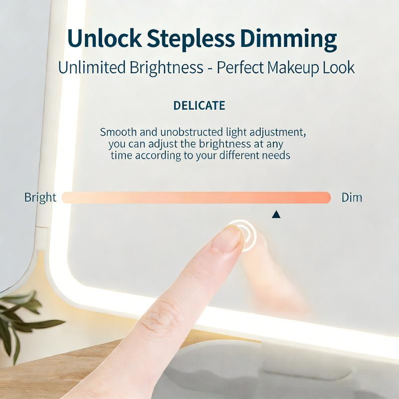 Great Gift! KEIMI Portable LED Light Makeup Mirror, Adjustable Touch Lighting, 2X/3X/5X Magnification Foldable Vanity Mirror