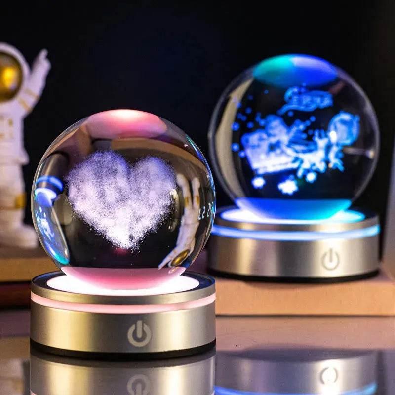 3D Space, Whale, Christmas & MORE, LED Crystal Ball Lamp NightLight