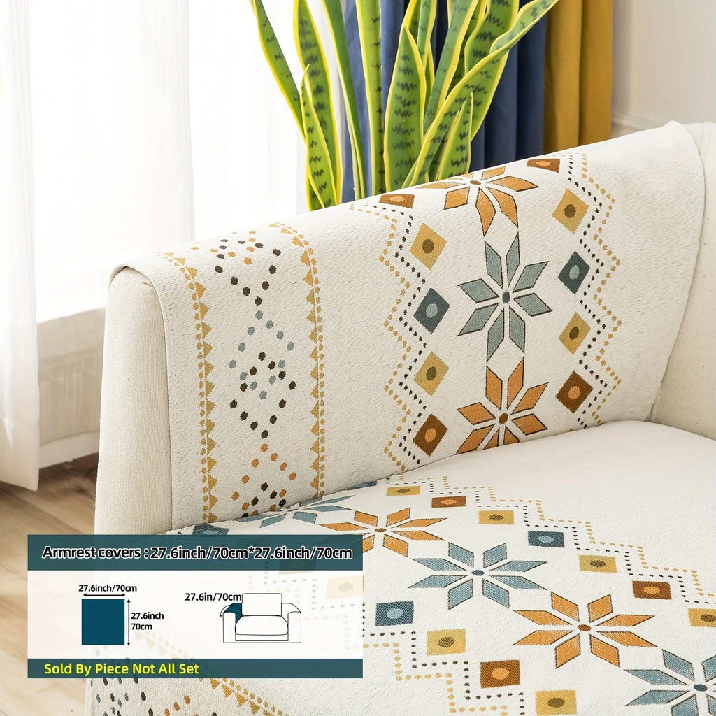 Geometric Bohemian Chenille Slipcovers Pet/Kid Friendly Washable