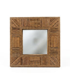 UMA Brown Wicker Frame - 16.25" Wall Mirror