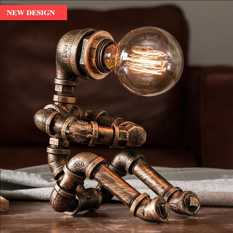 Retro Vintage Style Iron Pipe Desk Lamp