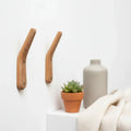 2-Pack Rustic Wooden Wall Hooks for Coats, Towels, Umbrellas, Bags and Hats
