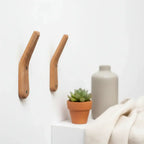 2-Pack Rustic Wooden Wall Hooks for Coats, Towels, Umbrellas, Bags and Hats