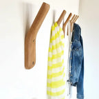 2-Pack Rustic Wooden Wall Hooks for Coats, Towels, Umbrellas, Bags and Hats