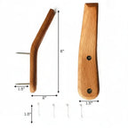 2-Pack Rustic Wooden Wall Hooks for Coats, Towels, Umbrellas, Bags and Hats
