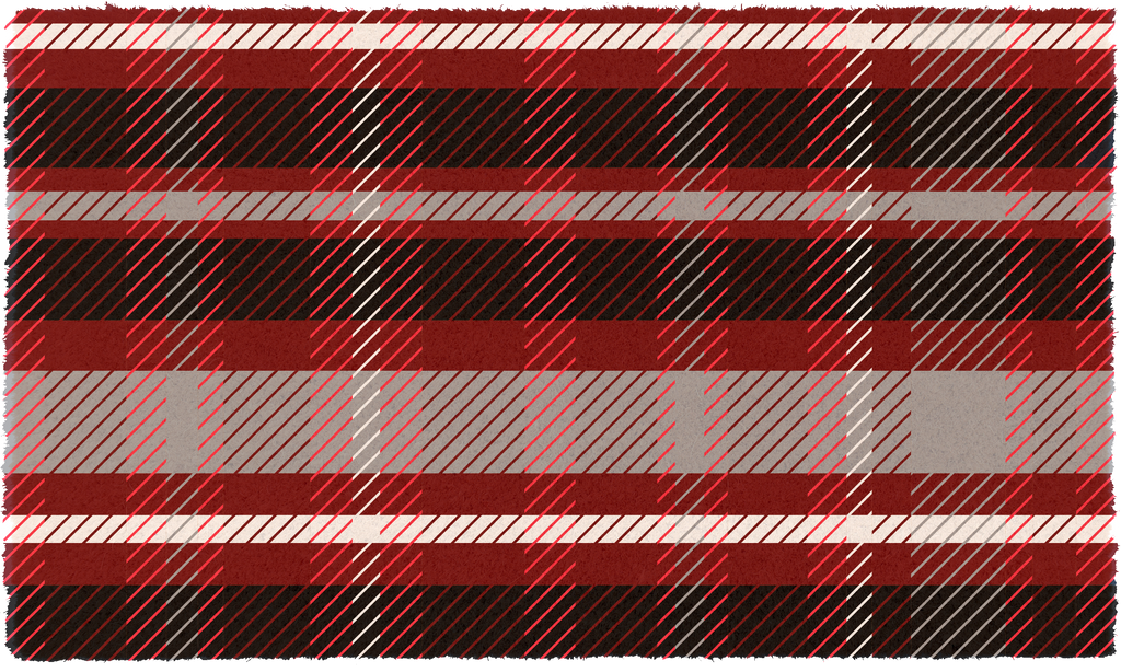 Checkered Under-Layer Doormat, Red or Blue