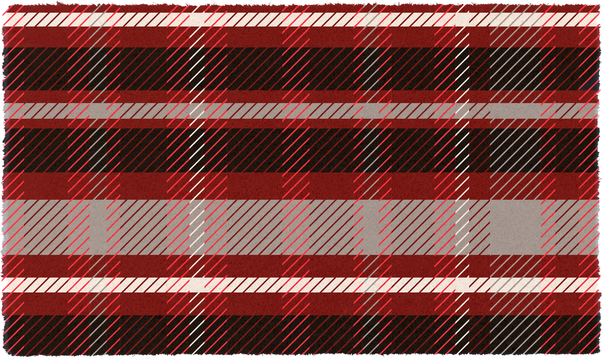 Checkered Under-Layer Doormat, Red or Blue