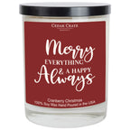Christmas Candle Merry Everything & A Happy Always
