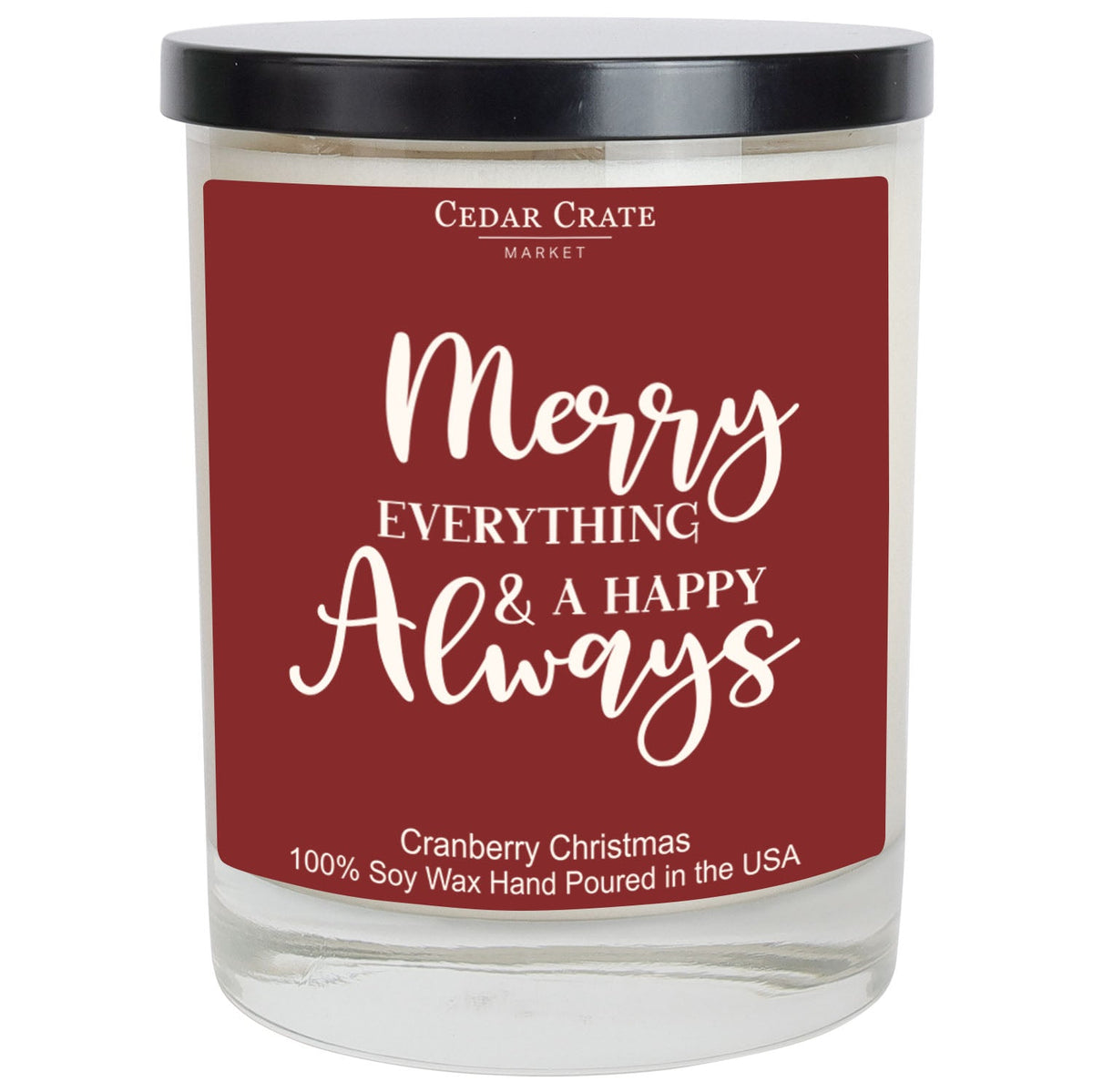 Christmas Candle Merry Everything & A Happy Always