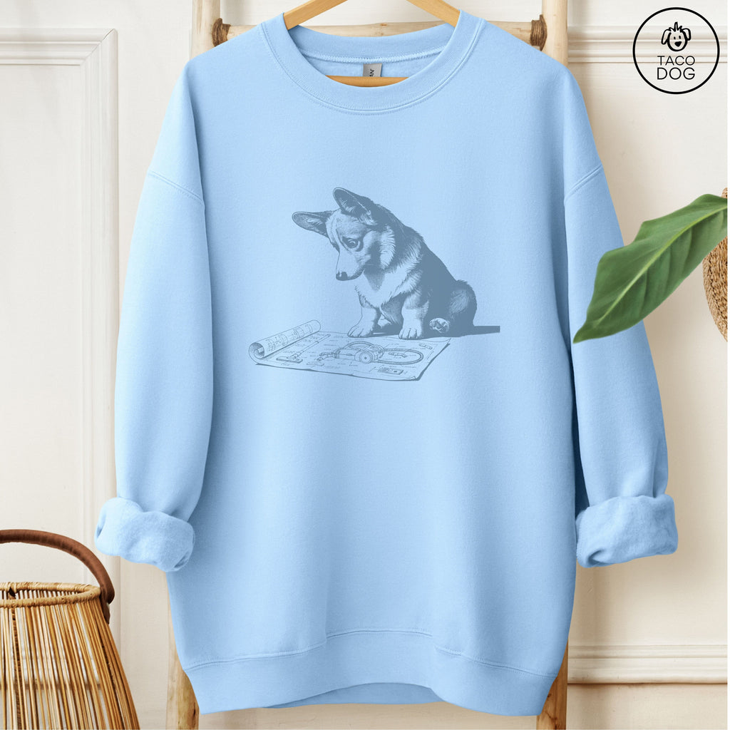 Corgi Vacuum Blueprint Sweatshirt