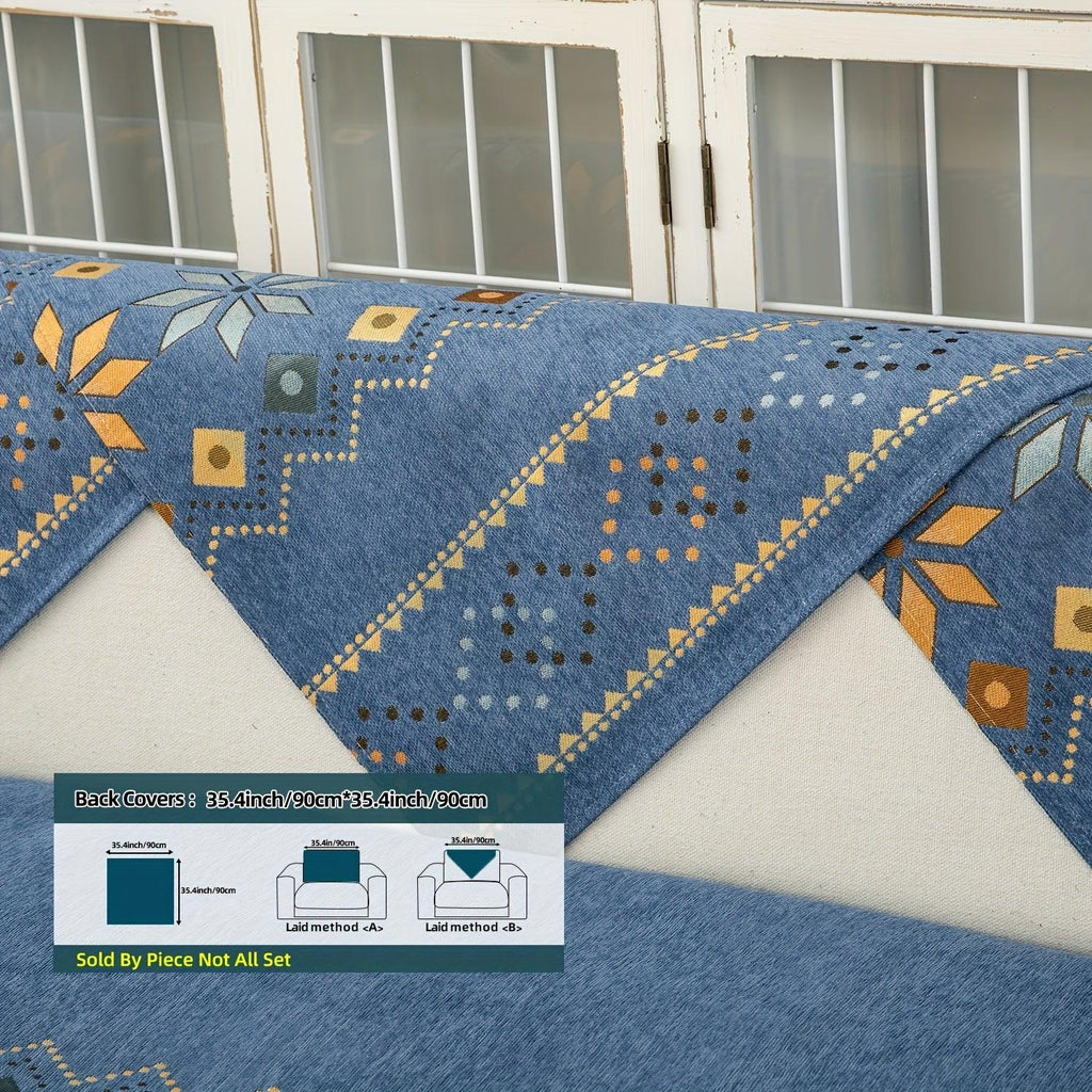 Geometric Bohemian Chenille Slipcovers Pet/Kid Friendly Washable