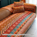 Bohemian Fall Colors Linen Sofa Cover Pet-Friendly Washable