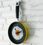 Funny Boiled Egg In a Pan Wall or Countertop clock