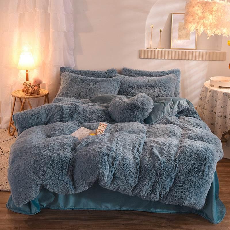 Thick Fleece Duvet Cover Bedding Set, 13 Colors