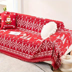 Festive Red Christmas Sofa Cover