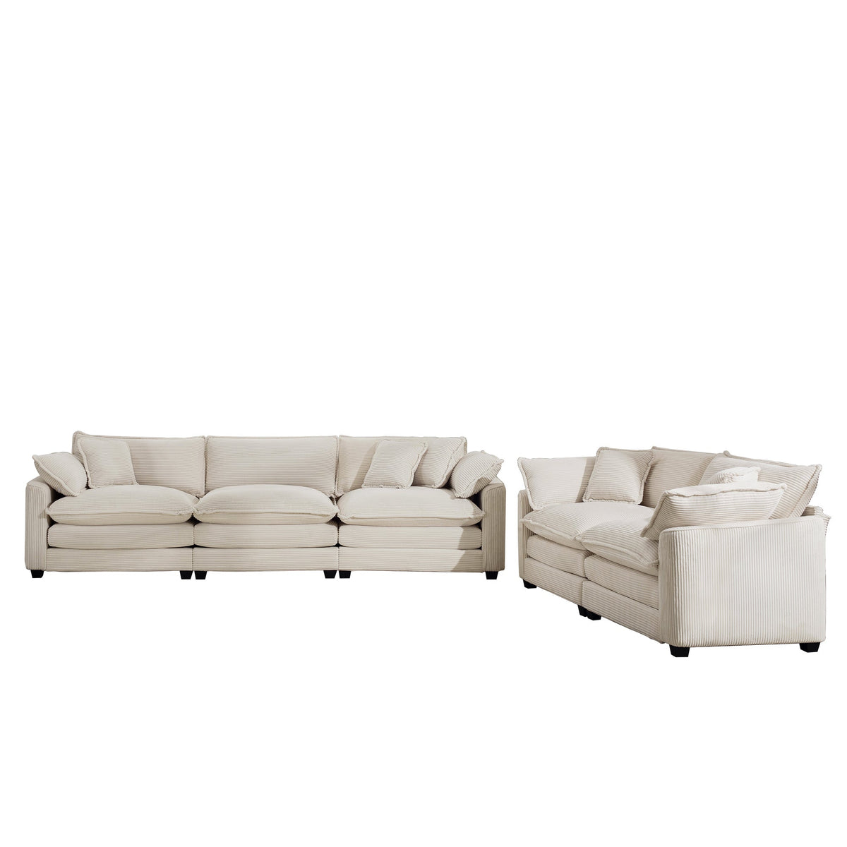 Luxe & Sophisticated Deep Seated Sofa Set - 2 Sofas
