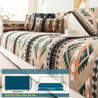 Boho Winter Couch Cover - Chic Snow Chenille Pet Protector