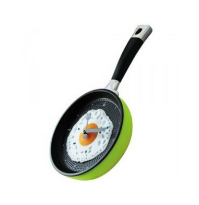 Funny Boiled Egg In a Pan Wall or Countertop clock