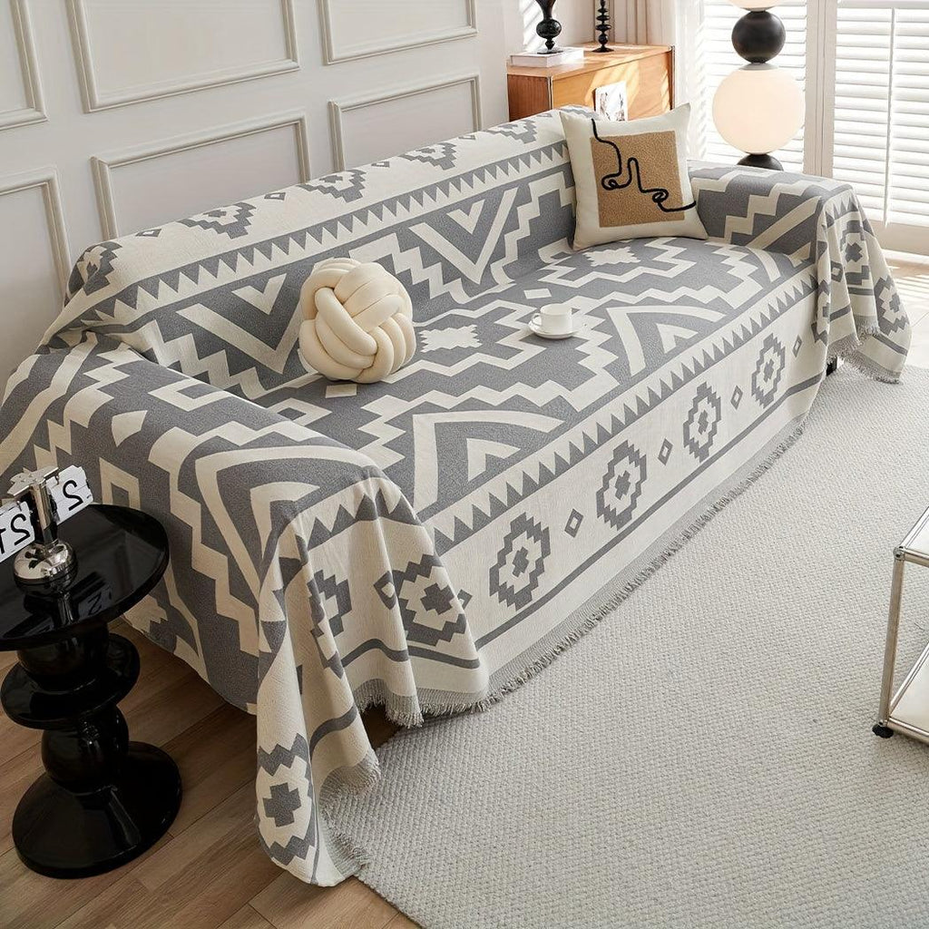 Boho-Chic All-Season Sofa Cover |Various Colors Pet Proof Couch Cover