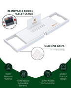 Bamboo Bathtub Caddy Tray Lite, White