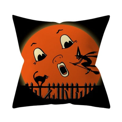 Retro Halloween Throw Pillow Cover