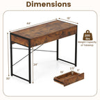 2-Drawer Home Office Desk with Steel Frame