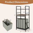 2-Tier Laundry Hamper with Tilt-out Basket-Black