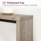 62.2 Inch Greige Industrial Console Table For Entryway