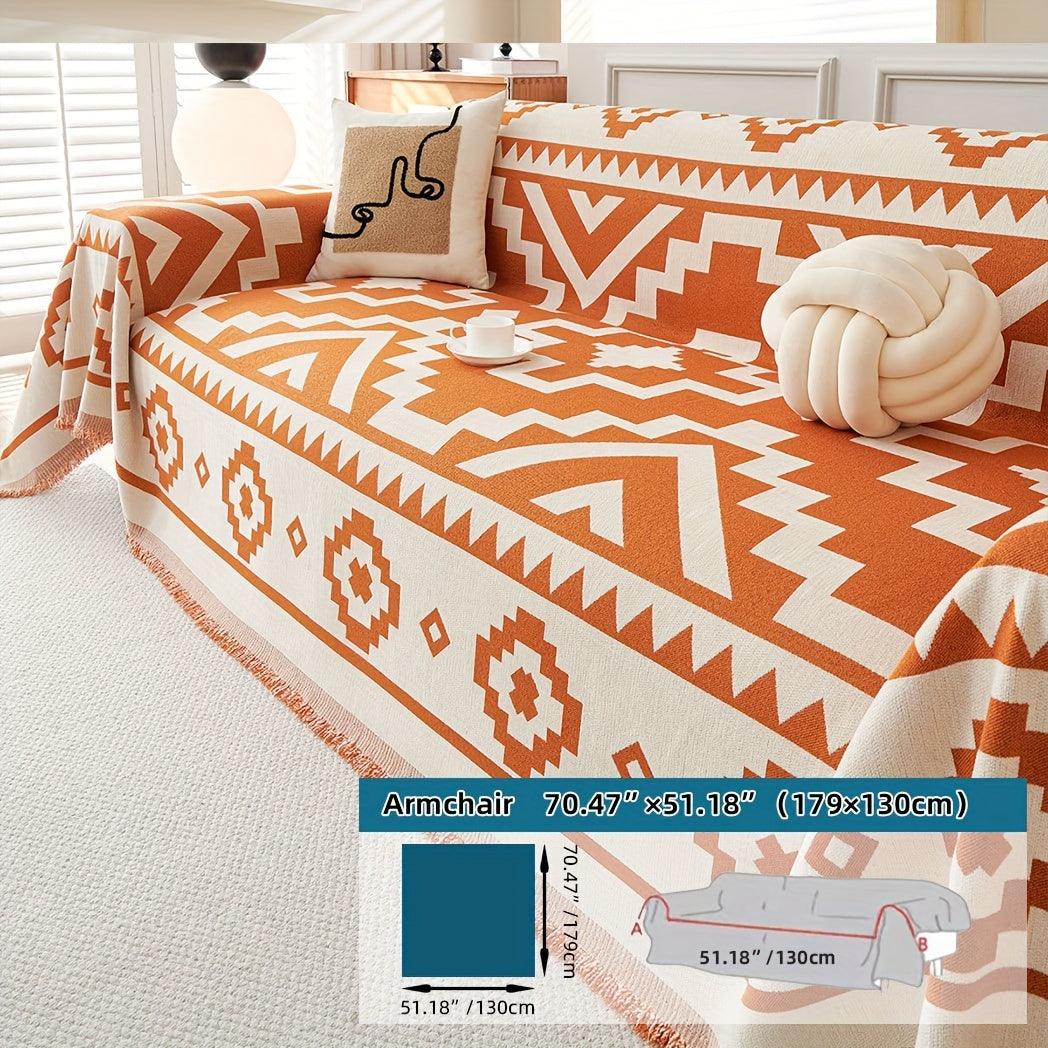 Boho-Chic All-Season Sofa Cover |Various Colors Pet Proof Couch Cover