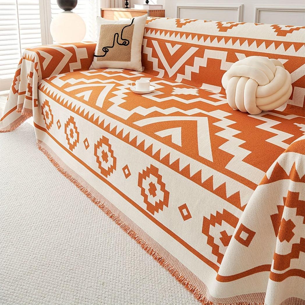 Boho-Chic All-Season Sofa Cover |Various Colors Pet Proof Couch Cover