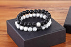 2pcs/set 7 Style Couples Distance Bracelet Natural Stone Yoga Beaded Bracelet For Men Women Friend Gift Charm Natural Beaded Bracelets For Women Tiny Crushed Stone Natural Stone Charm Bracelet