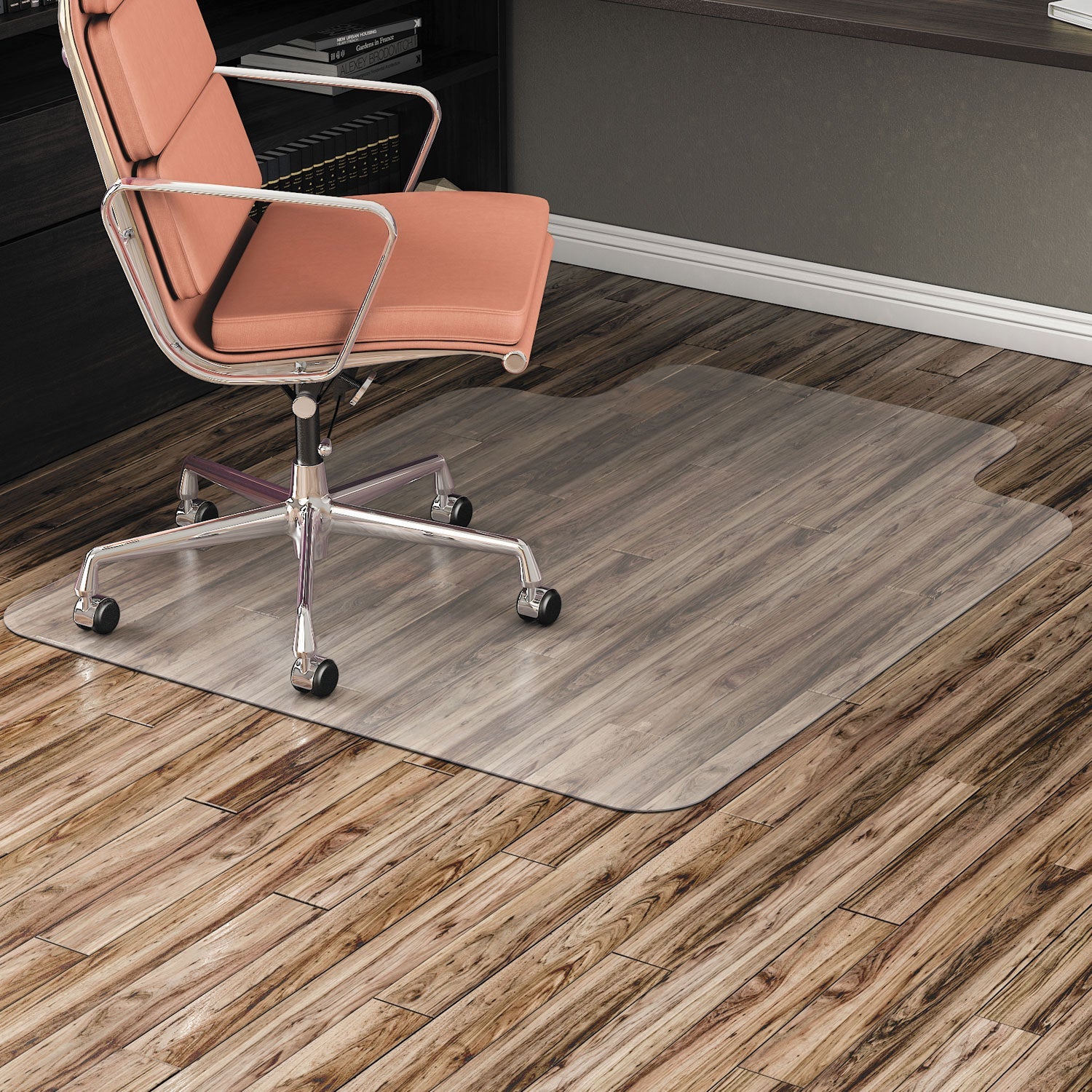 Alera All Day Use Non-Studded Chair Mat for Hard Floors, 36 x 48, Lipped, Clear
