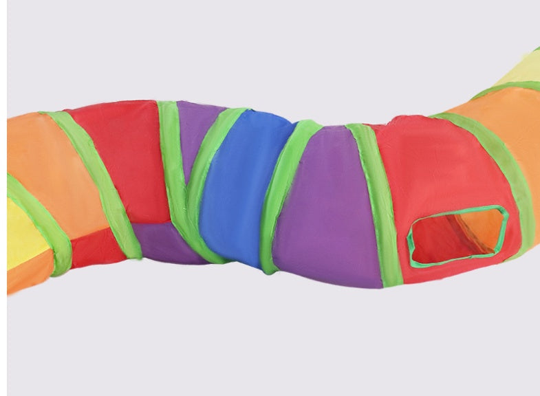 Curvy Rainbow Collapsible Cat Tunnel