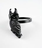 Fennco Styles Perched Owl Metal Napkin Rings, Set of 4 - Animal Napkin Holders for Home Décor, Dining Table, Banquets, Family Gathering and Special Occasions