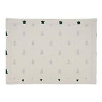Fennco Styles Christmas Tree Cotton Table Runner 14" W x 72" L - Ivory Holiday Table Cover for Home Décor, Everyday Use, Banquet, Family Gathering and Special Occasion