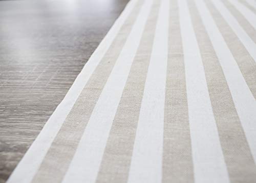 Fennco Styles Soft Striped 100% Pure Cotton Tablecloth - Pale Color Table Cover for Everyday Use, Banquets, Family Gathering, Special Events and Home Décor
