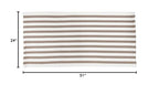 Fennco Styles Woven Classic Striped Area Rug 24" W x 51" L - Navy Blue Cotton Blend Carpet Indoor Outdoor Floor Mat for Living Room, Entryway, Bedroom and Floor Décor