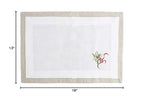 Fennco Styles Embroidered Holly Christmas Tree Double-Layer Holiday Tablecloth