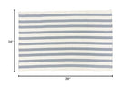 Fennco Styles Woven Classic Striped Area Rug 24" W x 51" L - Navy Blue Cotton Blend Carpet Indoor Outdoor Floor Mat for Living Room, Entryway, Bedroom and Floor Décor