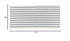Fennco Styles Woven Classic Striped Area Rug 24" W x 51" L - Navy Blue Cotton Blend Carpet Indoor Outdoor Floor Mat for Living Room, Entryway, Bedroom and Floor Décor