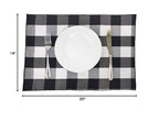 Fennco Styles Buffalo Check Double Layers Reversible Placemats 14" W x 20" L, Set of 4 - Handmade in USA - Plaid Table Mats for Everyday Use, Banquet, Holiday, Family Gathering, Special Occasion
