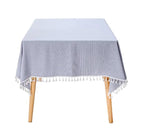 Fennco Styles Modern Houndstooth Design Everyday Tablecloth 40" W X 56" L - Yellow Cotton Blend Tassels Table Cover for Dining Room, Banquets, Holidays, Special Events and Home Décor