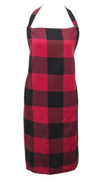 Fennco Styles Black Buffalo Check Plaid Design Cotton Kitchen Full Size Apron 24" W X 36" L