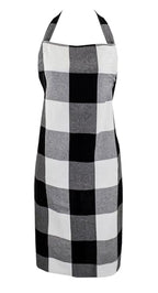 Fennco Styles Black Buffalo Check Plaid Design Cotton Kitchen Full Size Apron 24" W X 36" L