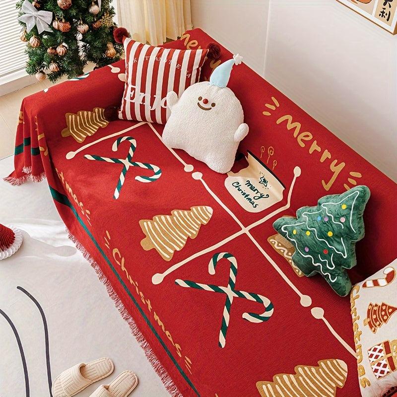 Protective Christmas Chenille Couch Cover, 2 Styles