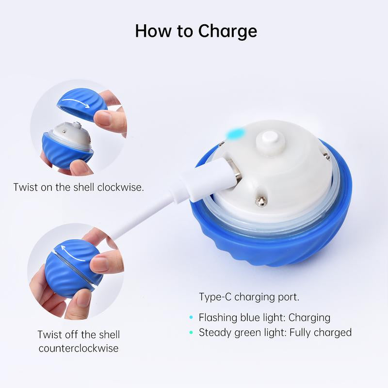 Petgravity Interactive Dog Toy, Motion Activated Automatic Bouncing Ball, Sm/Med Dog, USB Rechargeable