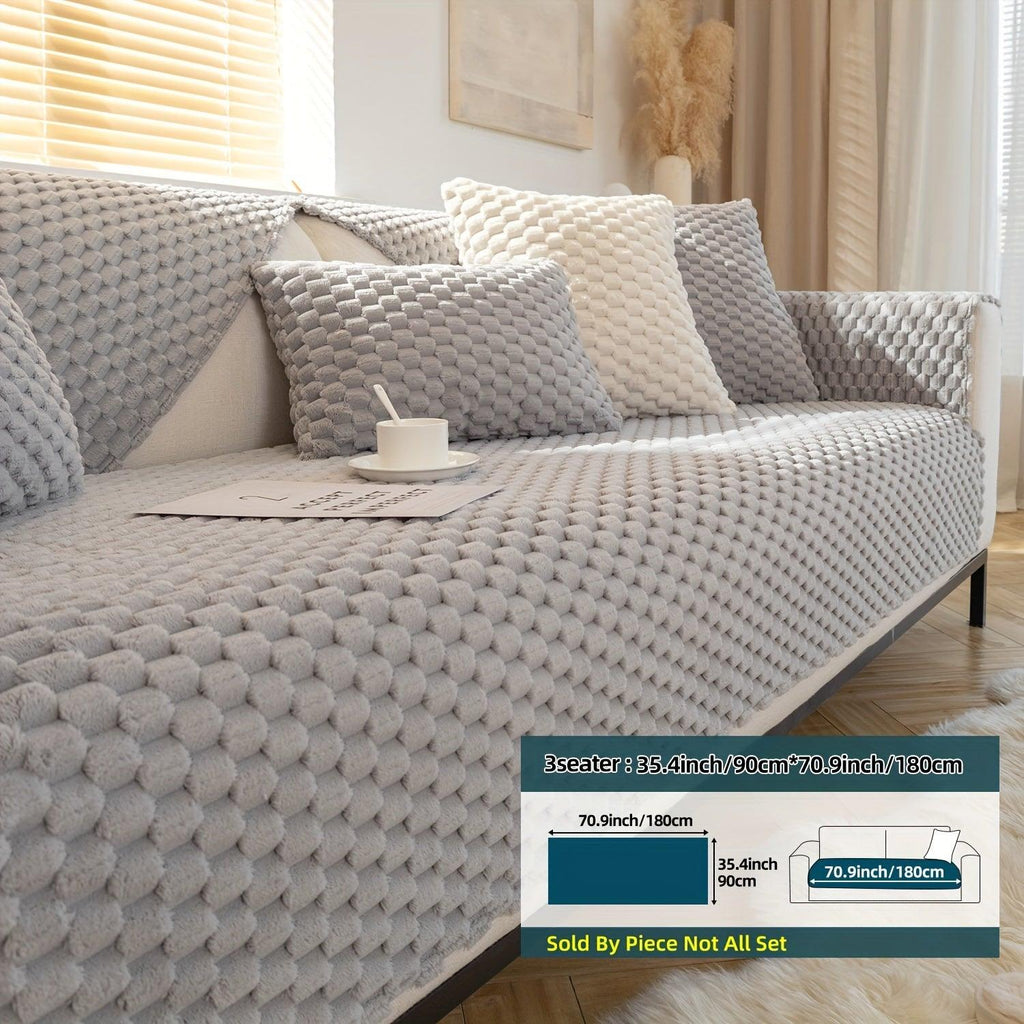 Plush Nordic Sofa Slipcover Pet/Kid Friendly Washable
