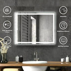 Center Glow LED Bathroom Mirror 20x28 Inch