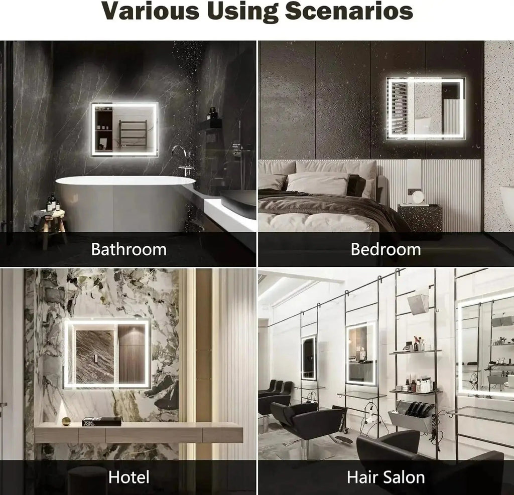 Center Glow LED Bathroom Mirror 20x28 Inch