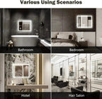 Center Glow LED Bathroom Mirror 20x28 Inch